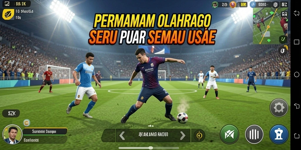 Tampilan gameplay seru dalam permainan olahraga 5ZK yang menantang.