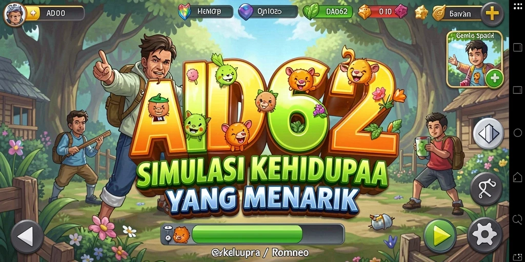 Tampilan gameplay ADG62 yang menarik dengan karakter dan lingkungan yang hidup.