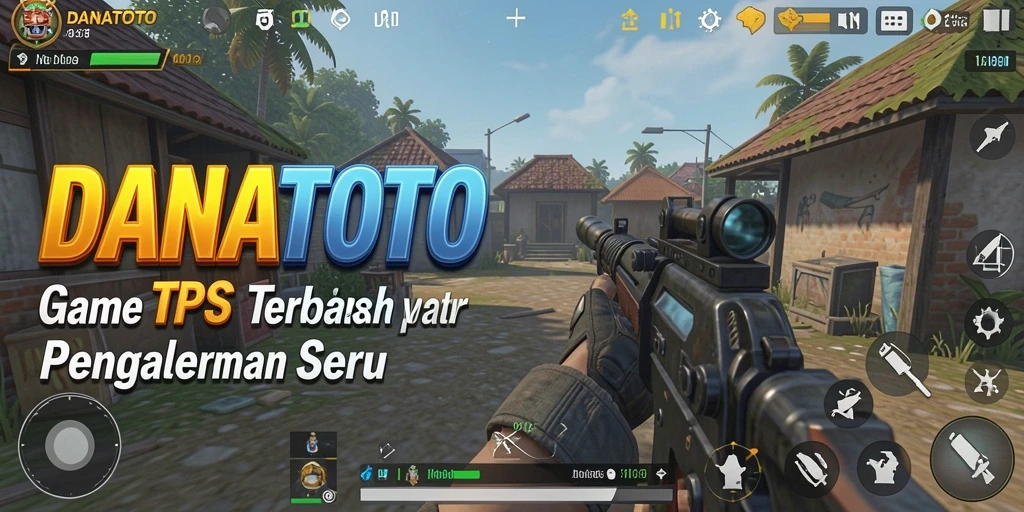 Tangkapan layar gameplay seru dari DANATOTO, menampilkan aksi tembak-menembak yang mendebarkan.