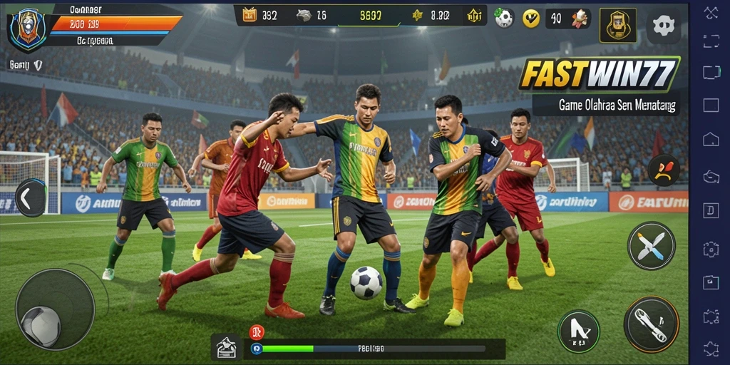 Tampilan gameplay menarik dan kompetitif dalam olahraga.
