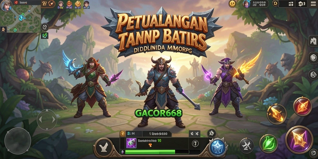 Tampilan gameplay epik GACOR668 di dunia fantasi penuh petualangan.