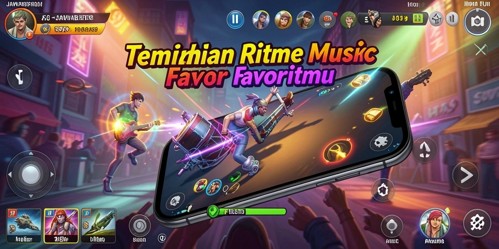 Tampilan gameplay seru dengan berbagai tantangan musik menarik.