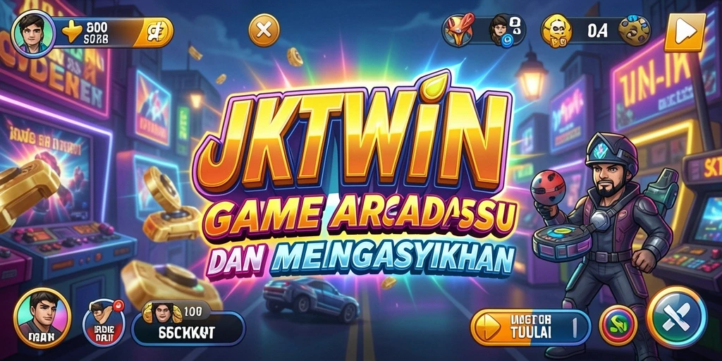 Screenshot permainan JKTWIN yang menunjukkan aksi seru dalam game Arcade.