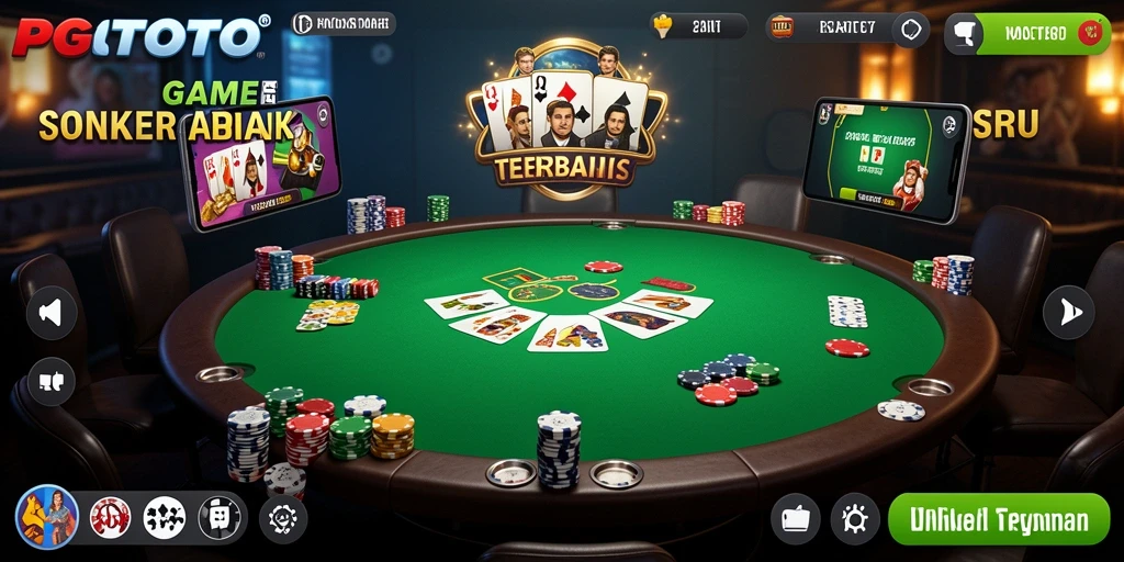 Tampilan gameplay PGTOTO dengan suasana poker yang mengesankan.