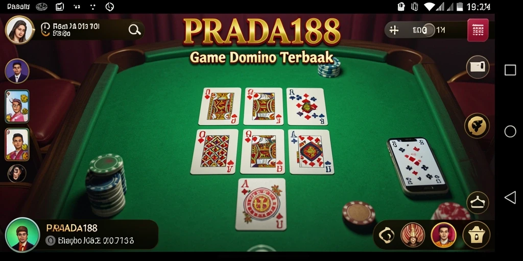 Tampilan gameplay seru dari PRADA188 yang menunjukkan pertandingan domino.