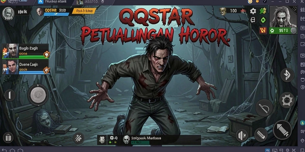 Tampilan gameplay <strong>QQSTAR</strong> yang mencekam dan penuh ketegangan.