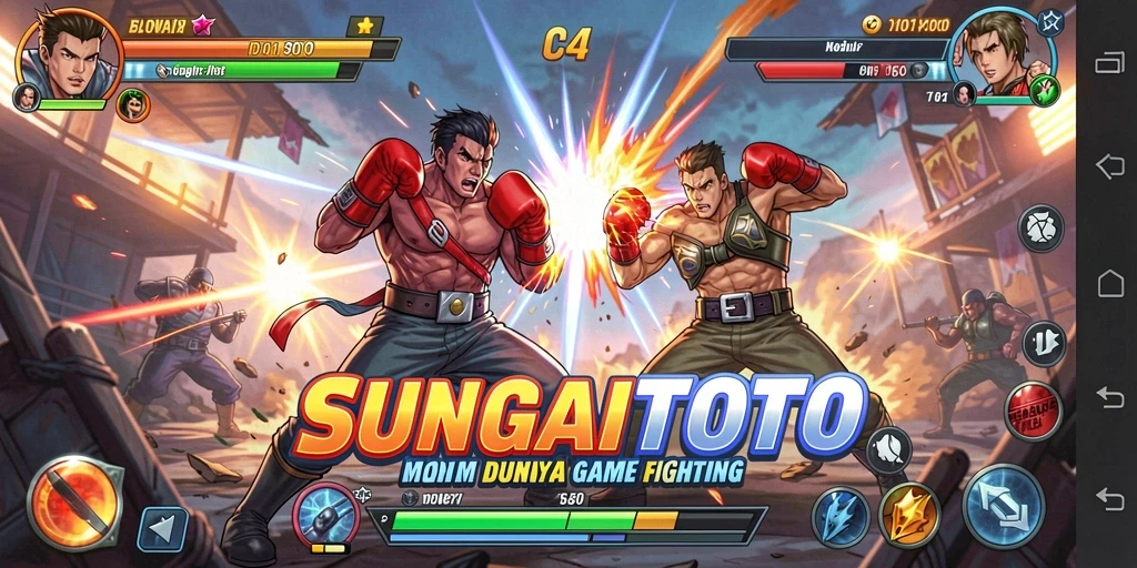 Tangkapan layar gameplay SUNGAITOTO yang menampilkan aksi pertarungan seru.