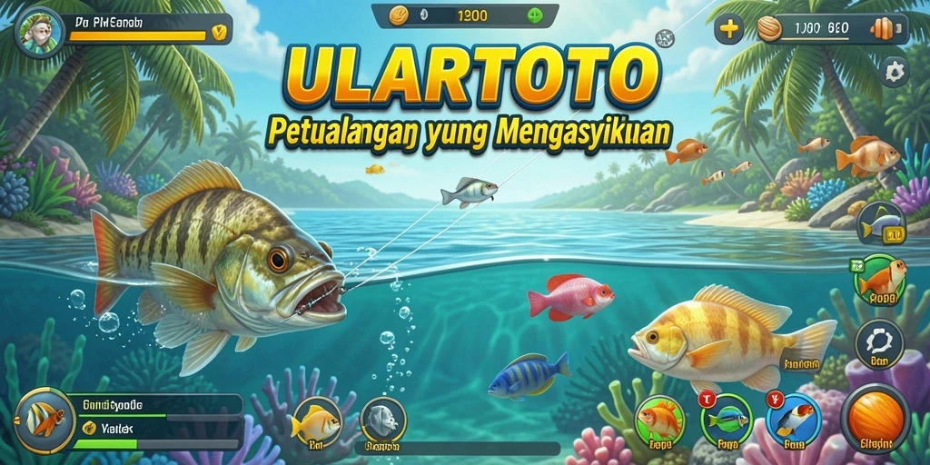 Tampilan gameplay ULARTOTO yang menarik saat memancing.