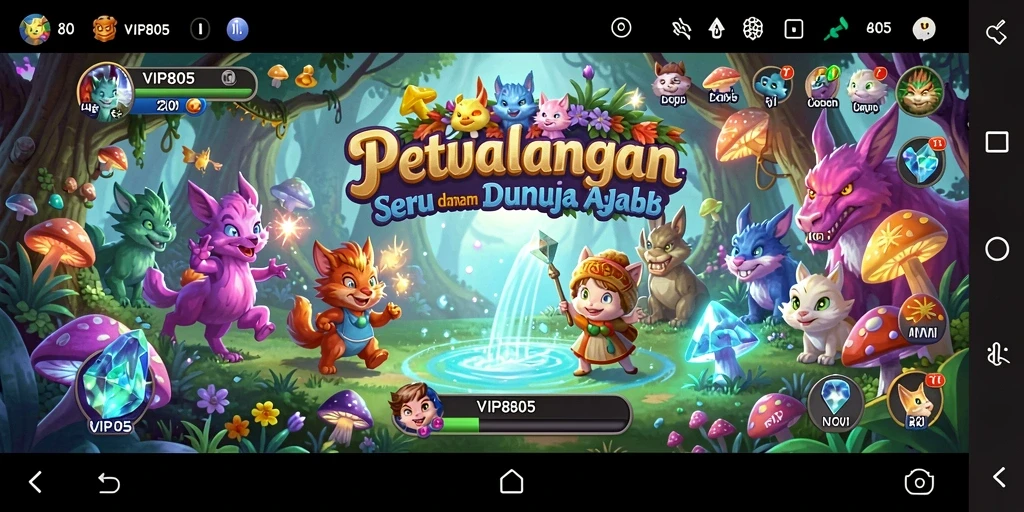 Screenshot menampilkan gameplay seru di dunia petualangan VIP805.